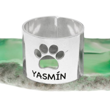 Anillo ancho huella con nombre personalizado