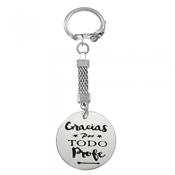 Llavero con mensaje para maestro acero inoxidable