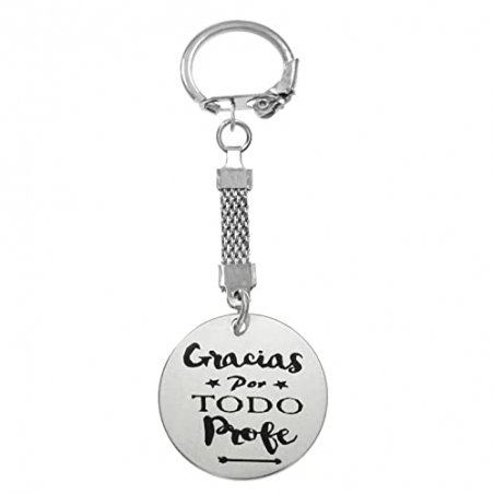 Llavero con mensaje para maestro acero inoxidable