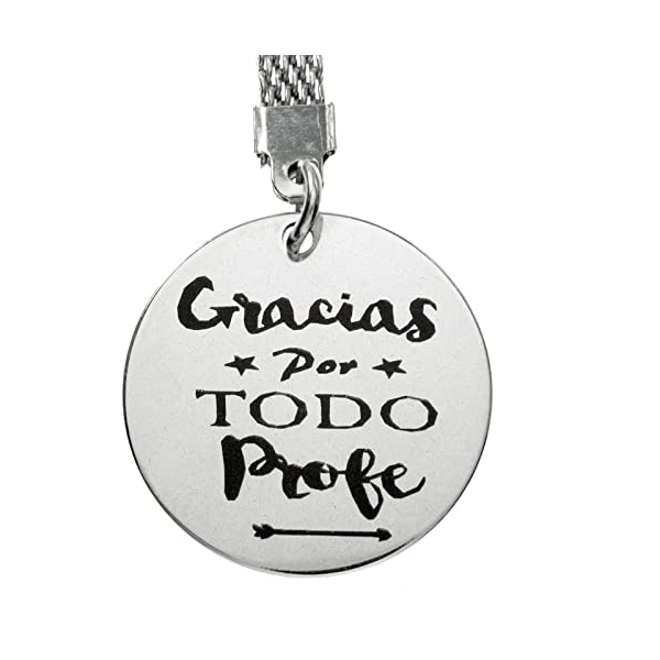 Llavero con mensaje para maestro acero inoxidable