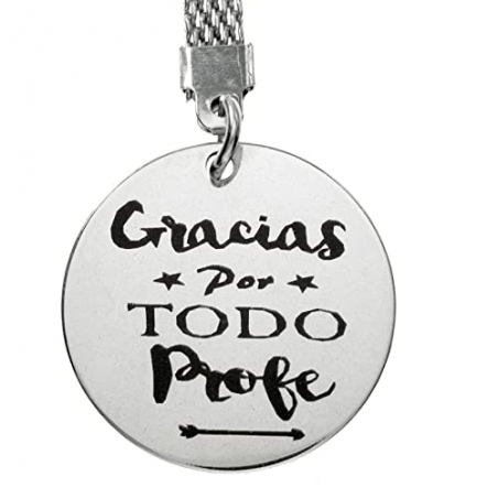 Llavero con mensaje para maestro acero inoxidable