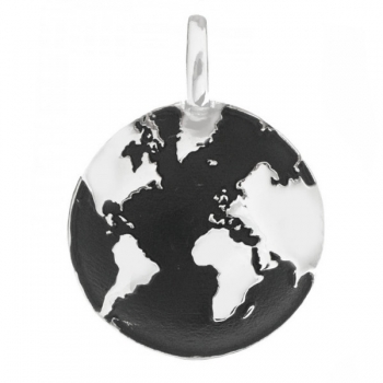 Colgante Plata de Ley mundo esmaltado