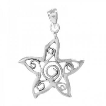 Colgante flor étnica Plata de Ley