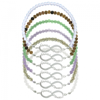 Pulsera piedra natural para profe o maestra