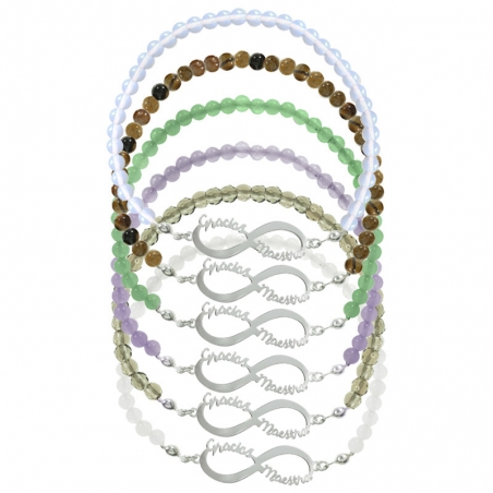 Pulsera piedra natural para profe o maestra
