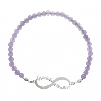 Pulsera piedra natural para profe o maestra 2