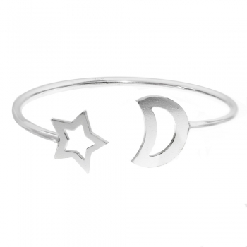 Pulsera rígida luna y estrella