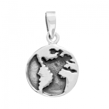 Colgante Mundo envejecido Plata de Ley