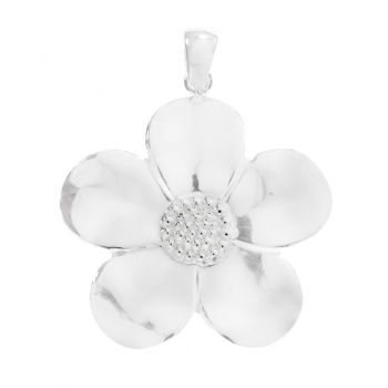 Colgante flor cinco pétalos Plata de Ley