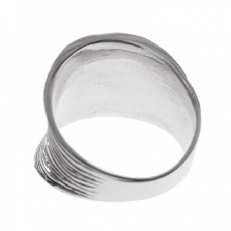 Anillo ancho rayado Plata de Ley 925