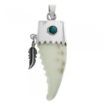 Colgante étnico con pluma 2