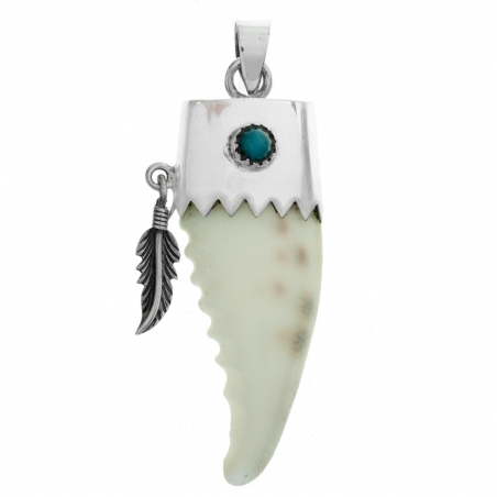 Colgante étnico con pluma