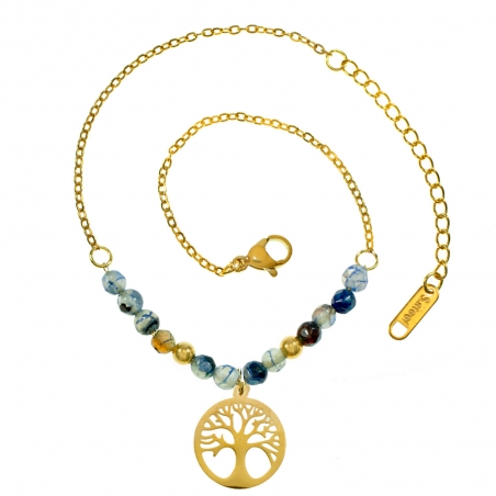 Tobillera árbol de la vida acero