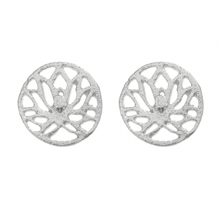Pendientes flor de loto Plata de Ley
