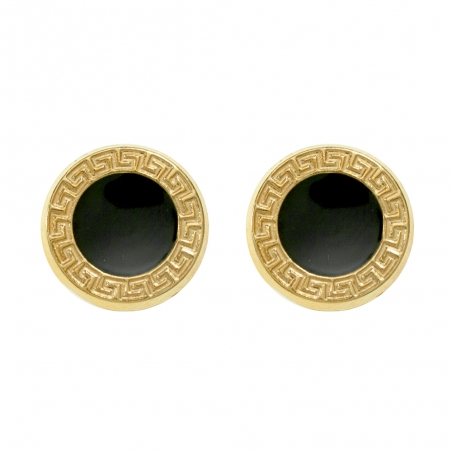 Pendientes dorados greca Plata de Ley