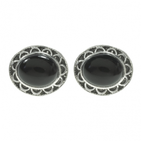 Pendientes piedra natural oval