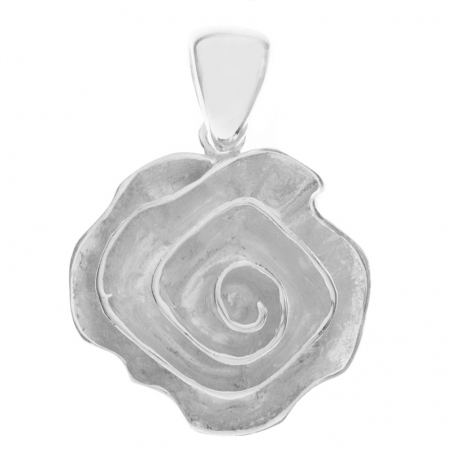 Colgante rosa mate Plata de Ley