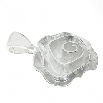 Colgante rosa mate Plata de Ley 2