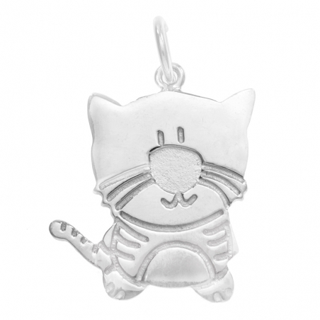 Colgante gato Plata de Ley