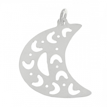 Colgante luna calado Plata de Ley