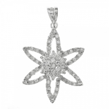 Colgante flor calada con circonitas