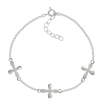 Pulsera cruces Plata de Ley