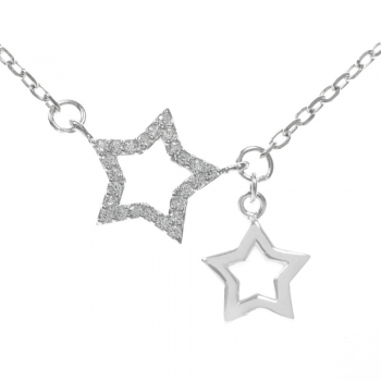 Collar doble estrella Plata de Ley