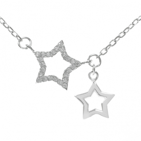 Collar doble estrella Plata de Ley