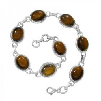 Pulsera ojo de tigre Plata de Ley