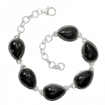 Pulsera gotas de ónix Plata de Ley