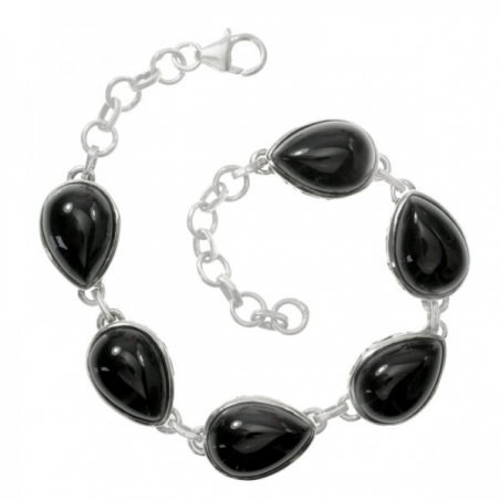 Pulsera gotas de ónix Plata de Ley