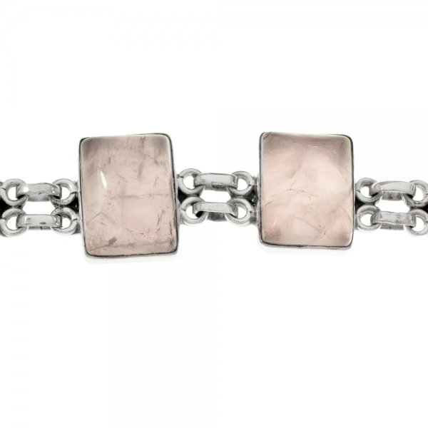 Pulsera rectángulos cuarzo rosa