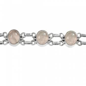 Pulsera cuarzo rosa Plata de Ley 2