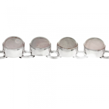 Pulsera cuarzo rosa Plata de Ley 2