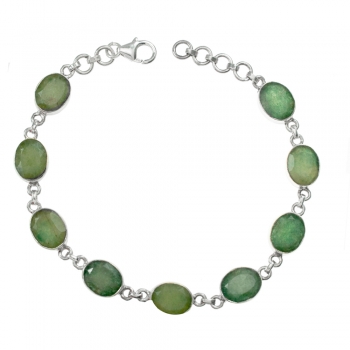 Pulsera esmeralda Plata de Ley