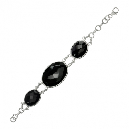 Brazalete XL ónix facetado