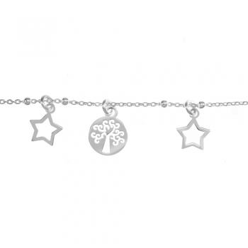 Pulsera estrellas y árbol Plata de Ley 2