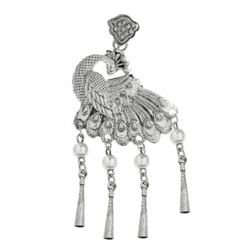 Collar Pavo Real XXL Plata de Ley 2