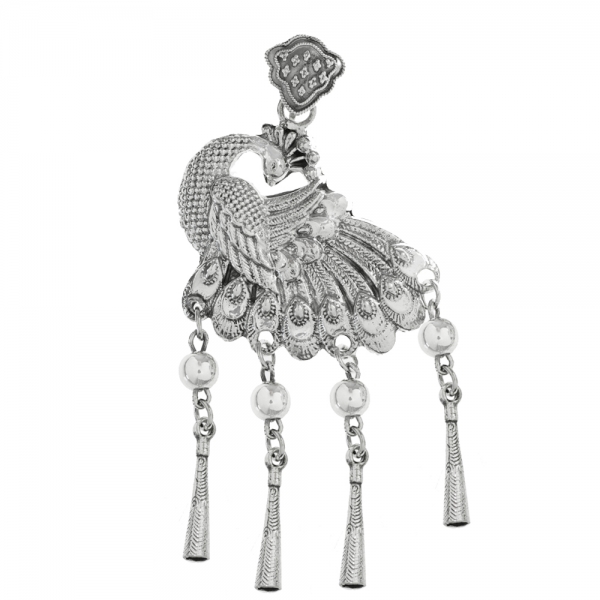 Collar Pavo Real XXL Plata de Ley