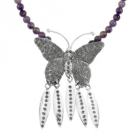 Collar gran mariposa con amatista
