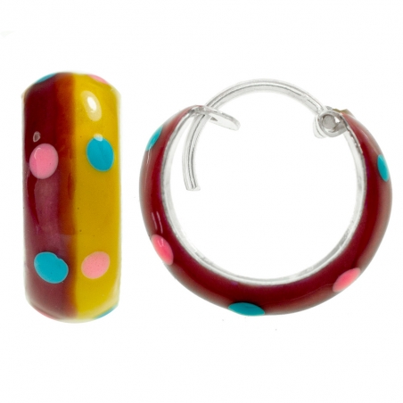 Aros esmaltado de colores Plata de Ley