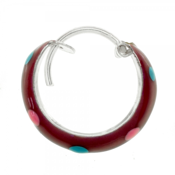 Aros esmaltado de colores Plata de Ley