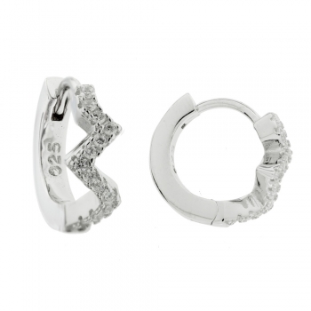 Aros rayo con brillo Plata de Ley