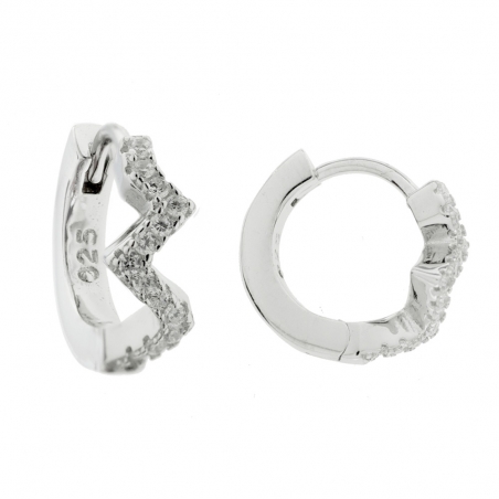 Aros rayo con brillo Plata de Ley