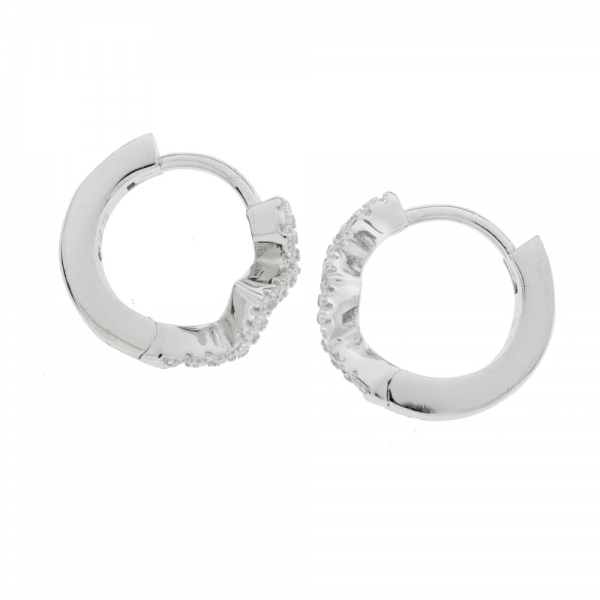 Aros rayo con brillo Plata de Ley