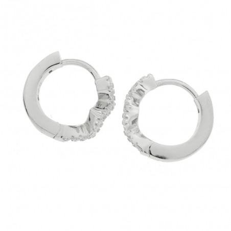 Aros rayo con brillo Plata de Ley