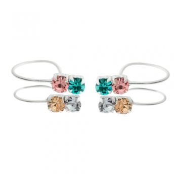 Ear cuff con circonitas de colores