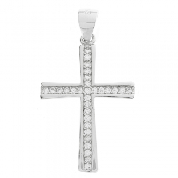 Cruz con circonitas blancas