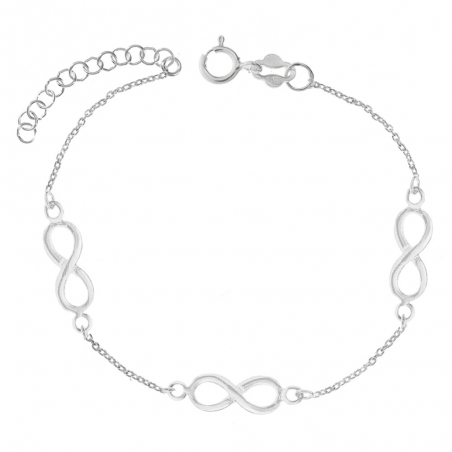 Pulsera triple infinito Plata de Ley