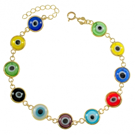 Pulsera dorada ojo turco